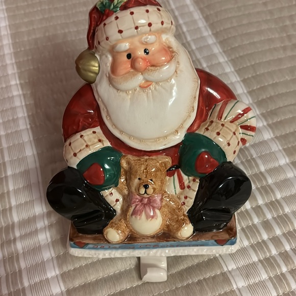 FITZ AND FLOYD Fireplace Santa Stocking Holder 619/119 Discontinued W/ Box 2005 - Picture 3 of 14
